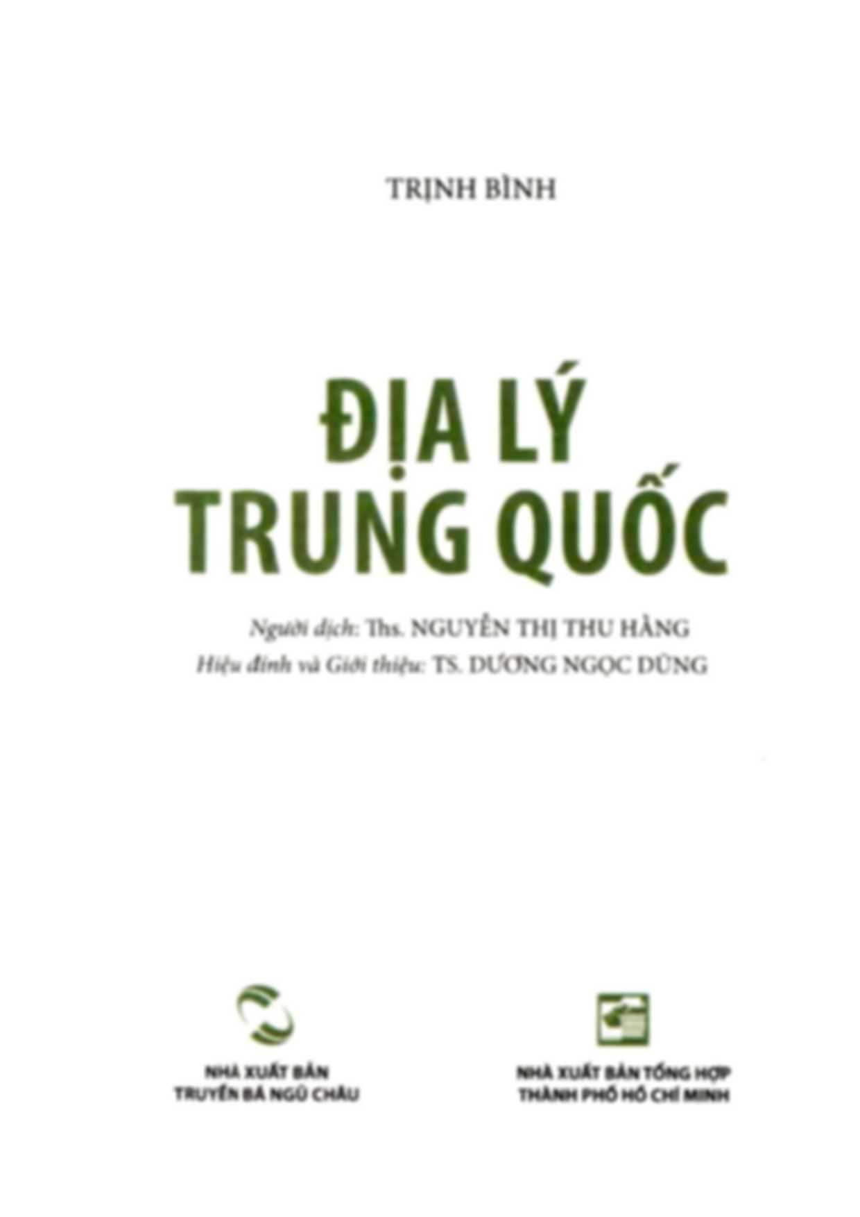 Địa Lý Trung Quốc – Trịnh Bình