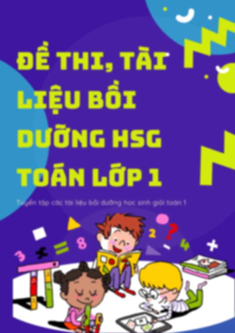 Đề Thi, Tài Liệu Bồi Dưỡng Học Sinh Giỏi Toán Lớp 1