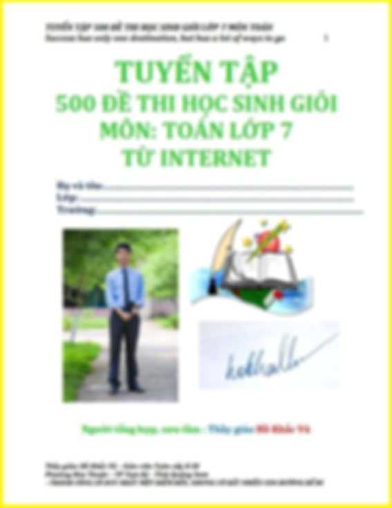 Tuyển Tập 500 Đề Thi Học Sinh Giỏi Toán 7