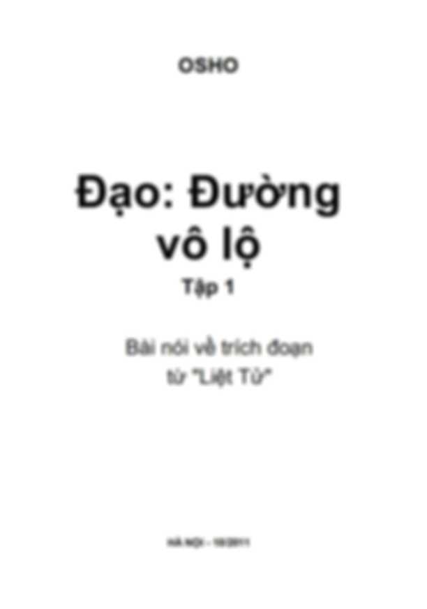 Đạo Đường Vô Lộ Tập 1